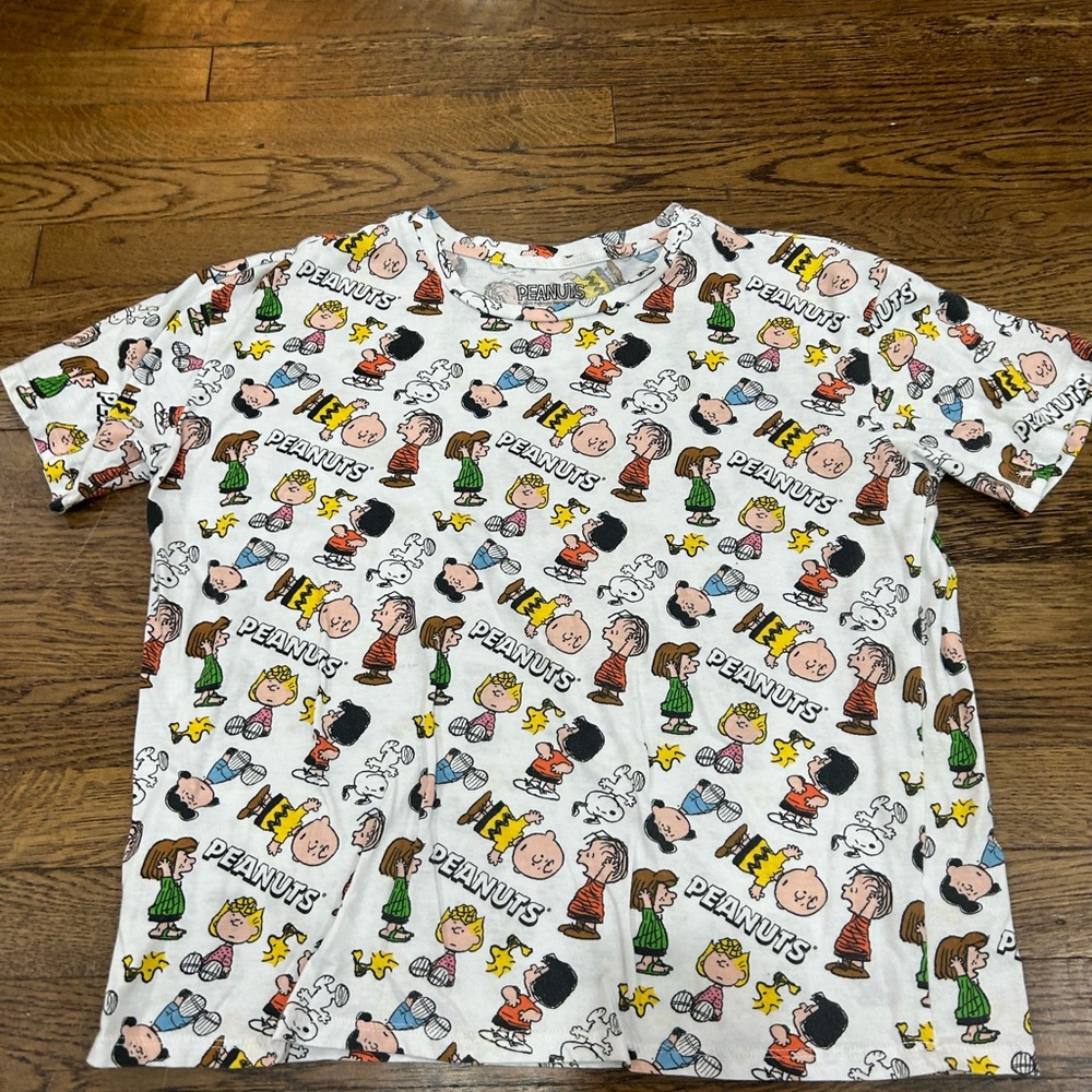 Peanuts Graphic White Cotton Tee for Women